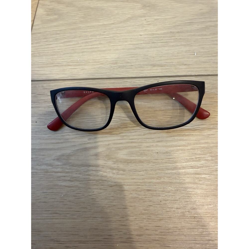 Ralph Lauren Polo Eyeglasses PH 2153 5247 Matte Black/Red Square Frame 53-18 145